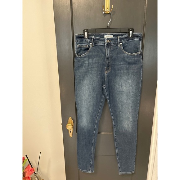 Good American Good Legs High Rise Distressed Skinny Jeans Size 15/32 - Picture 1 of 5